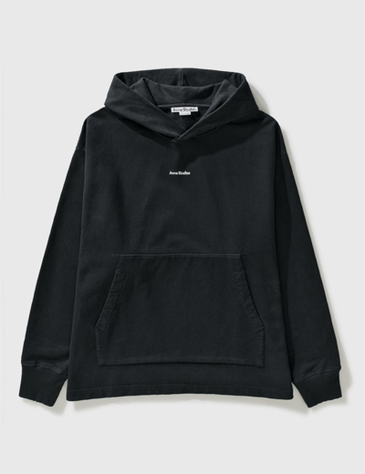 Acne Studios Logo Hooded Sweatshirt In Black ModeSens