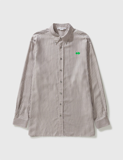 Shop Acne Studios Striped Shirt In Grey