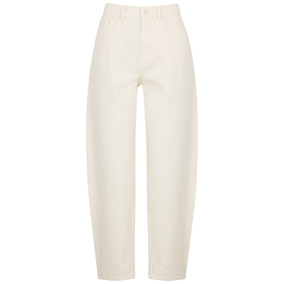 Shop Wandler Chamomile Ecru Barrel-leg Jeans In White
