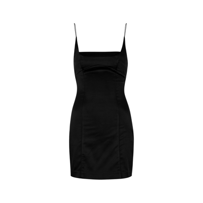 Shop Bec & Bridge Stella Black Satin Mini Dress
