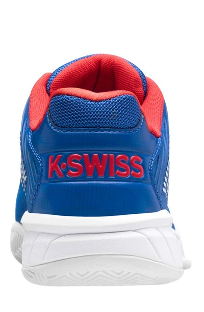 Shop K-swiss Hypercourt Express 2 Tennis Shoe In Classic Blue/ White/ Berry Red