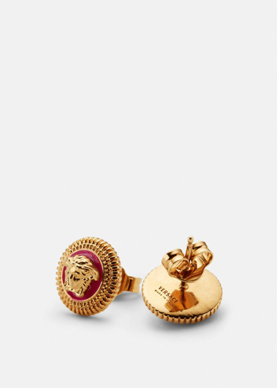 Shop Versace Medusa Biggie Earrings, Male, Fuchsia+gold, One Size