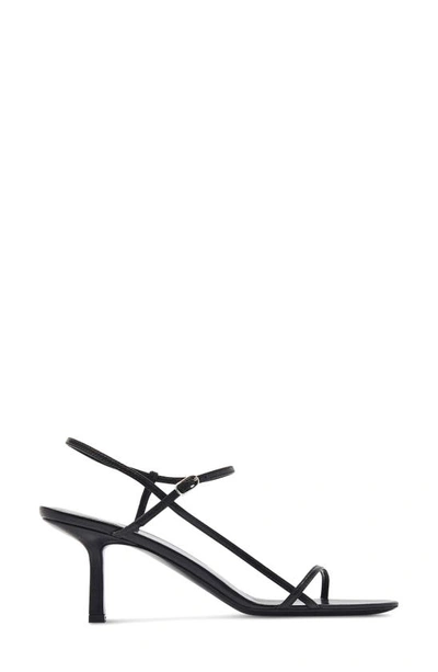 The Row Bare Mid-heel Leather Slingback Sandals In Black