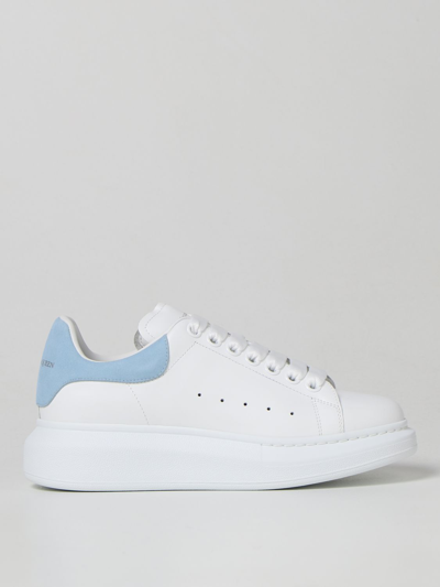 Shop Alexander Mcqueen Leather Trainers In Blue