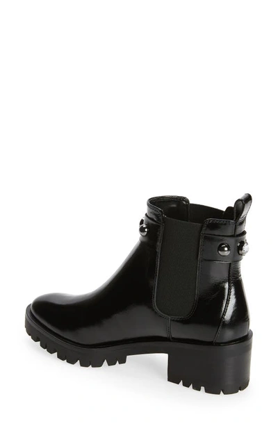 Shop Karl Lagerfeld Porshay Lug Sole Bootie In Black/ Black