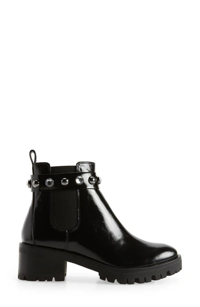Karl Lagerfeld Porshay Lug Sole Bootie In Black/ Black
