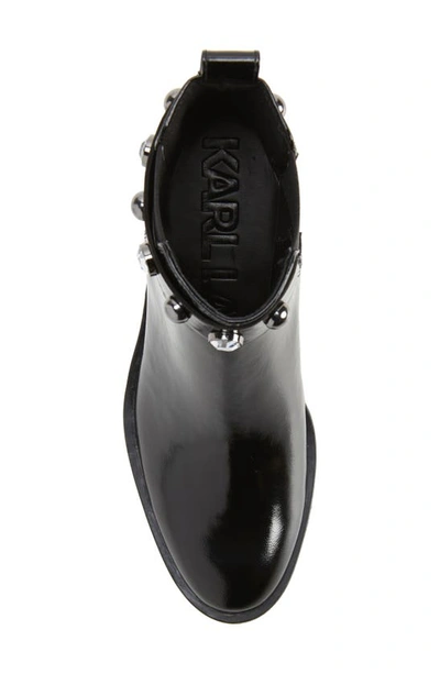 Karl Lagerfeld Porshay Lug Sole Bootie In Black/ Black