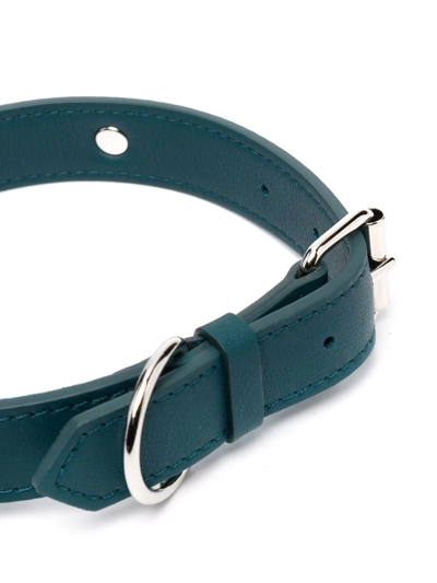 Shop Christofle Royal Jack Calf Leather Size 2 Collar In Blue