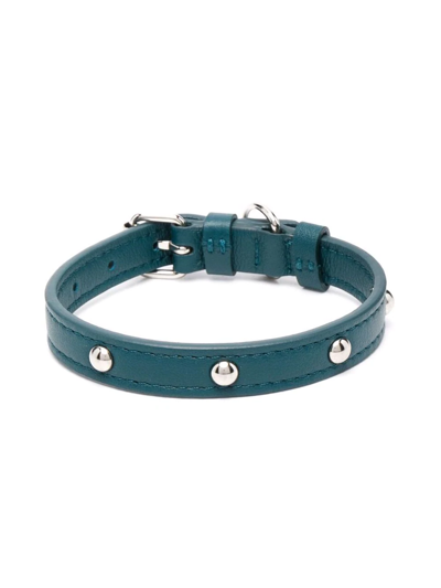Shop Christofle Royal Jack Calf Leather Size 1 Collar In Blue