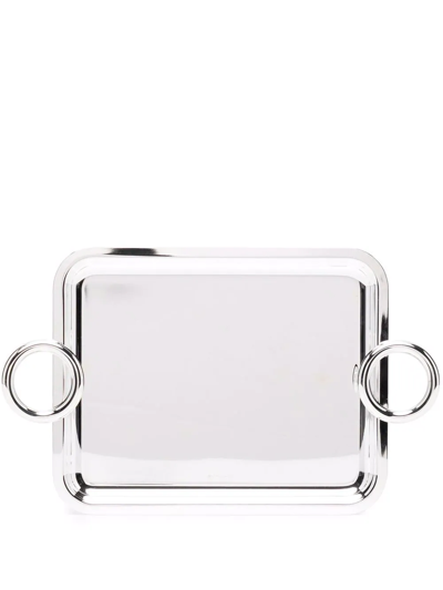 Christofle Vertigo Two-handle Silver-plated Tray 20cm X16cm In Silver