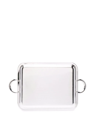 Christofle Vertigo Two-handle Silver-plated Tray 20cm X16cm In Silver