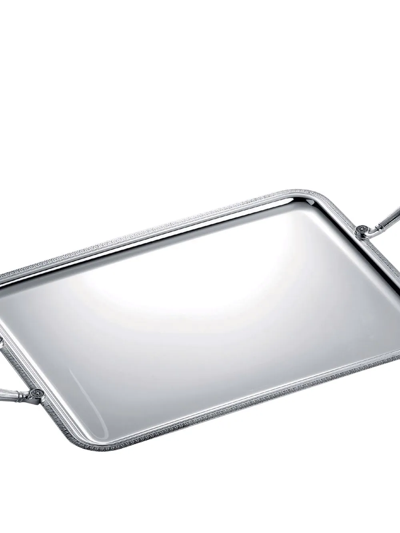 Christofle Malmaison 43x31cm Silver-plated Rectangular Tray In Silver