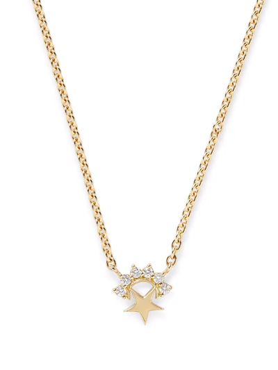 Shop Nouvel Heritage 18kt Yellow Gold Small Mystic Diamond Star Necklace