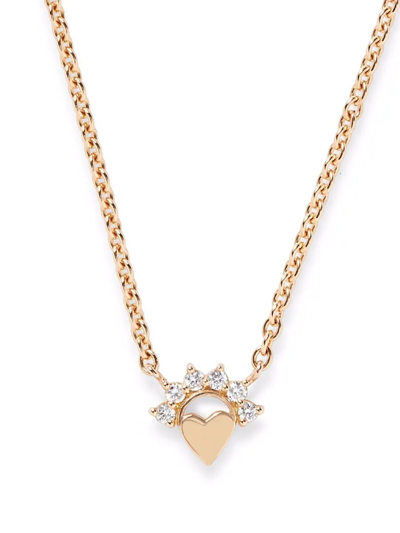 Shop Nouvel Heritage 18kt Yellow Gold Small Mystic Love Diamond Pendant Necklace