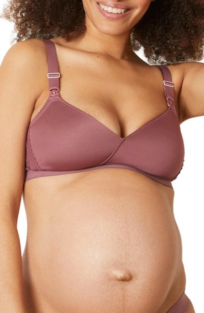 Shop Cache Coeur Serena Wireless Lace Nursing Bra In Plum