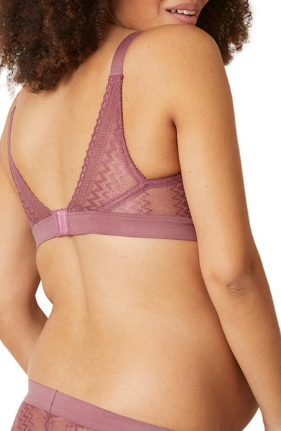 Cache Coeur Serena Wireless Lace Nursing Bra In Plum