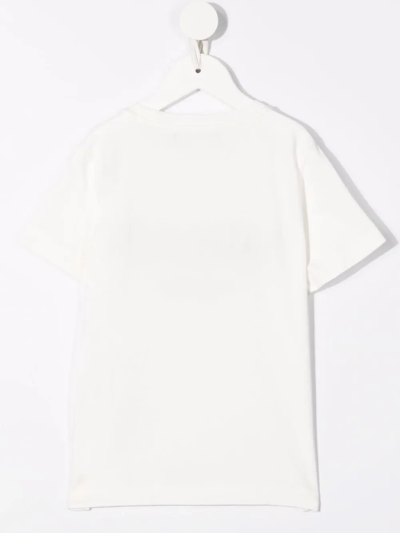 Shop Versace Logo-print Round-neck T-shirt In White