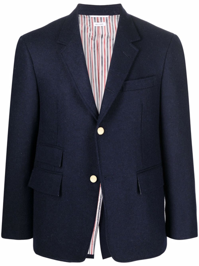 Shop Thom Browne Single-breasted Wool Blazer In Blau