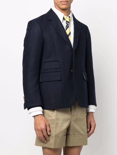 Thom Browne Single Vent Sport Coat - Fit 5 - In Wool Pique Suiting In Blau