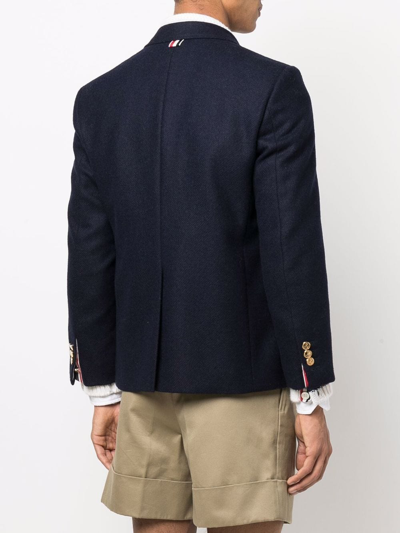 Thom Browne Single Vent Sport Coat - Fit 5 - In Wool Pique Suiting In Blau