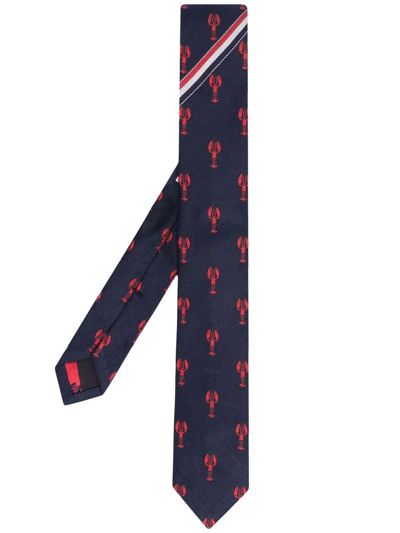 龙虾刺绣领带