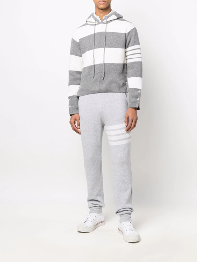 Shop Thom Browne 4-bar Knitted Track Pants In Grau
