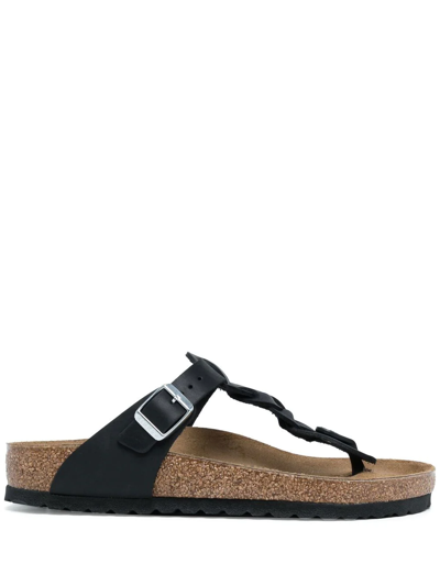 Shop Birkenstock Gizeh Twisted Sandals In Schwarz