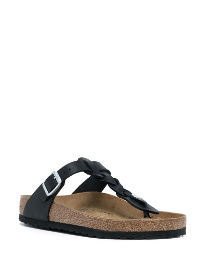 Shop Birkenstock Gizeh Twisted Sandals In Schwarz