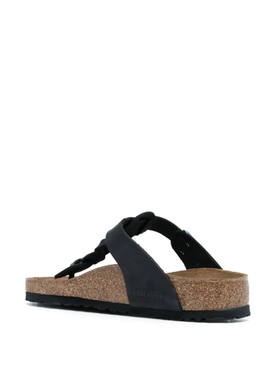 Shop Birkenstock Gizeh Twisted Sandals In Schwarz