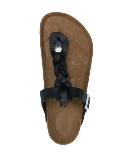 Birkenstock Gizeh Braided-strap Sandals In Schwarz