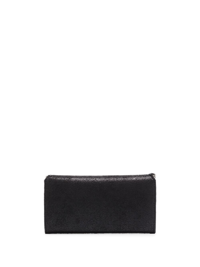 Shop Stella Mccartney Falabella Continental Flap Wallet In Schwarz