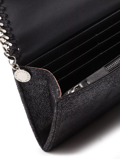 Shop Stella Mccartney Falabella Continental Flap Wallet In Schwarz