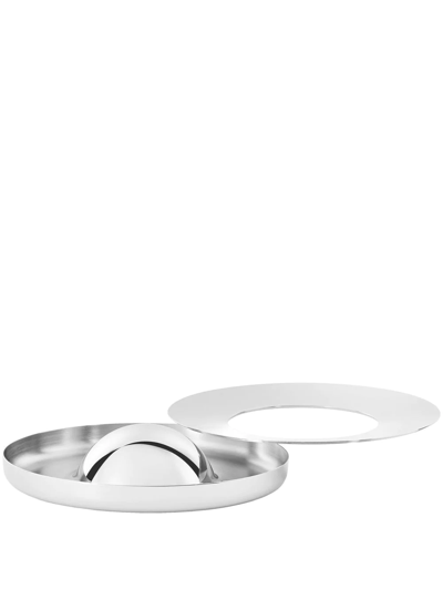 Shop Christofle Large Stainless Steel Ashtray In Silver