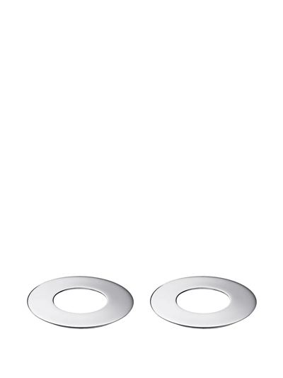 Shop Christofle Set Of 2 Glass Coasters In Silver