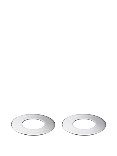 Christofle Set Of 2 Glass Coasters In Silver