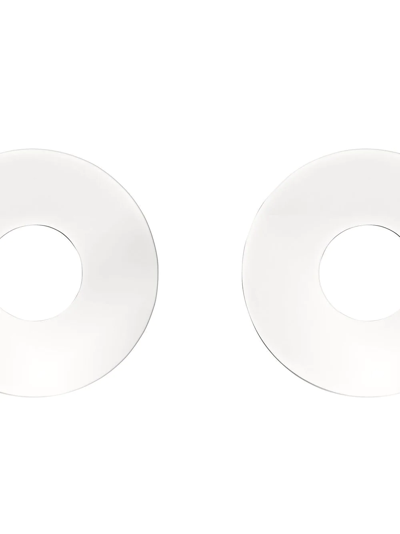 Christofle Set Of 2 Glass Coasters In Silver