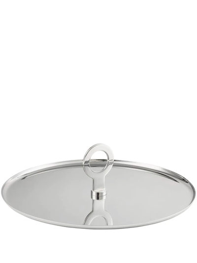 Shop Christofle Oh De  Stainless Steel Appetizer Plate In Silver