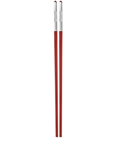 Shop Christofle Silver-plated Chopsticks In Red