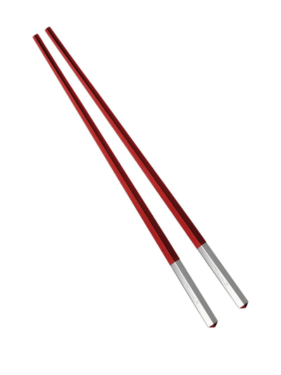 Shop Christofle Silver-plated Chopsticks In Red