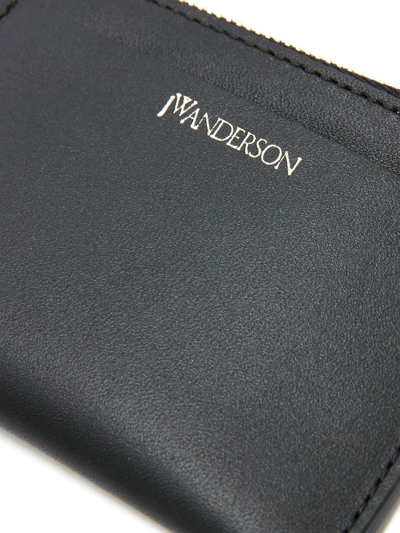 Shop Jw Anderson Silicone-strap Leather Cardholder In Schwarz