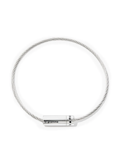 Shop Le Gramme Le 7g Polished Cable Bracelet In Silver