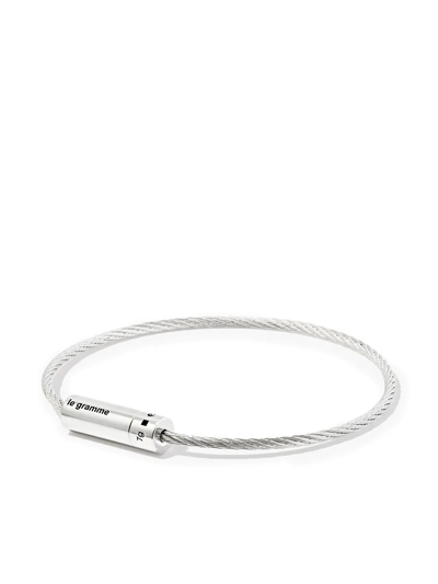 Shop Le Gramme Le 7g Polished Cable Bracelet In Silver