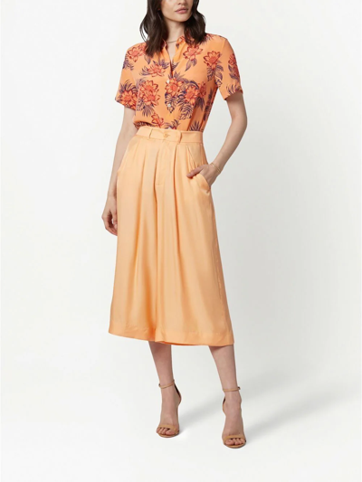 Shop Equipment Short-sleeve Essential Silk Shirt In Orange