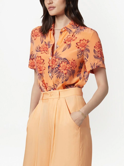 Shop Equipment Short-sleeve Essential Silk Shirt In Orange
