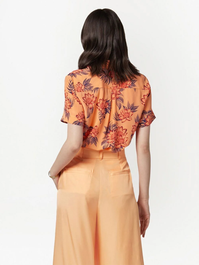 Shop Equipment Short-sleeve Essential Silk Shirt In Orange