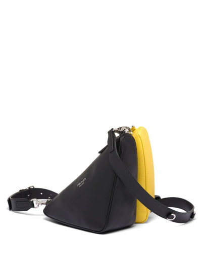 Prada Triangle Double Messenger Bag In Yellow