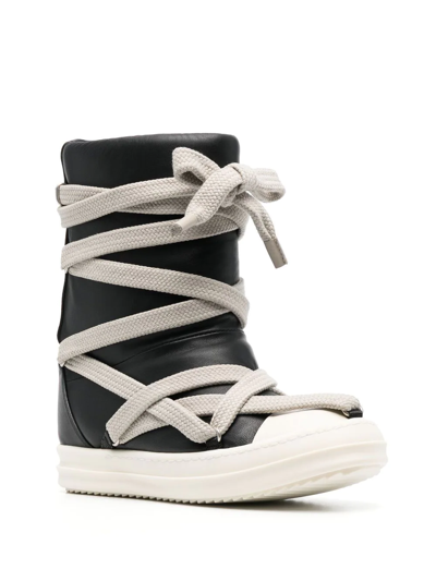 Rick Owens Jumbo Puffer Mega-laced Sneaker Boots In Black | ModeSens