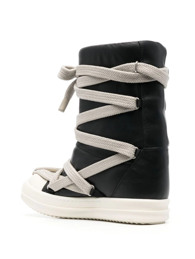 Shop Rick Owens Jumbo Puffer Mega-laced Sneaker Boots In Schwarz