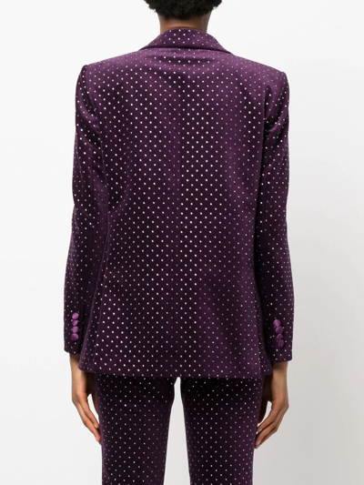 Shop Philipp Plein Crystal-embellished Blazer In Purple