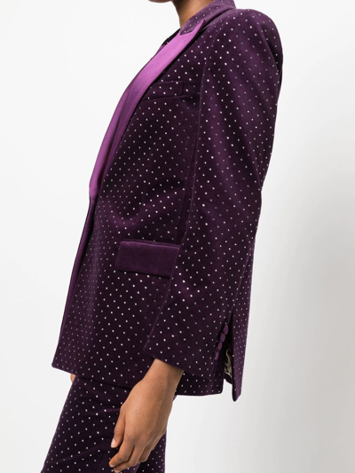 Shop Philipp Plein Crystal-embellished Blazer In Purple